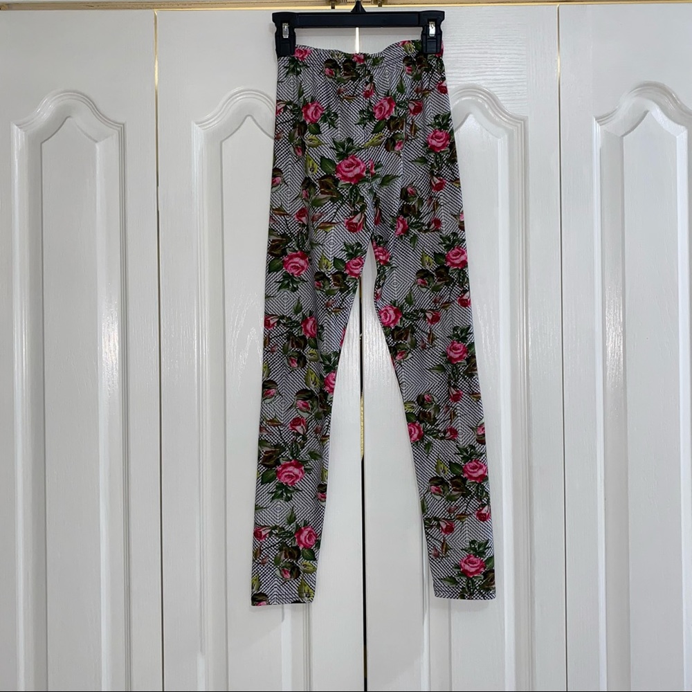 Girls Floral Pattern Leggings, Large
